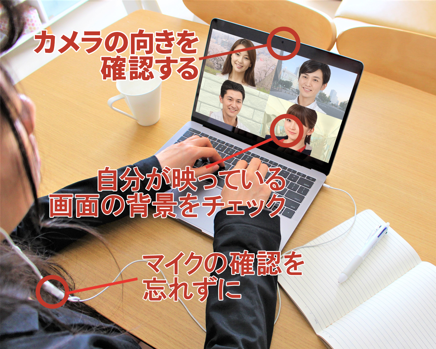 面談中の立ち振る舞い│オンライン面談での注意点（カメラ位置・音声環境・背景設定）